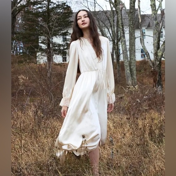 NWT Doen Alessandra ivory silk maxi dress - Picture 2 of 10